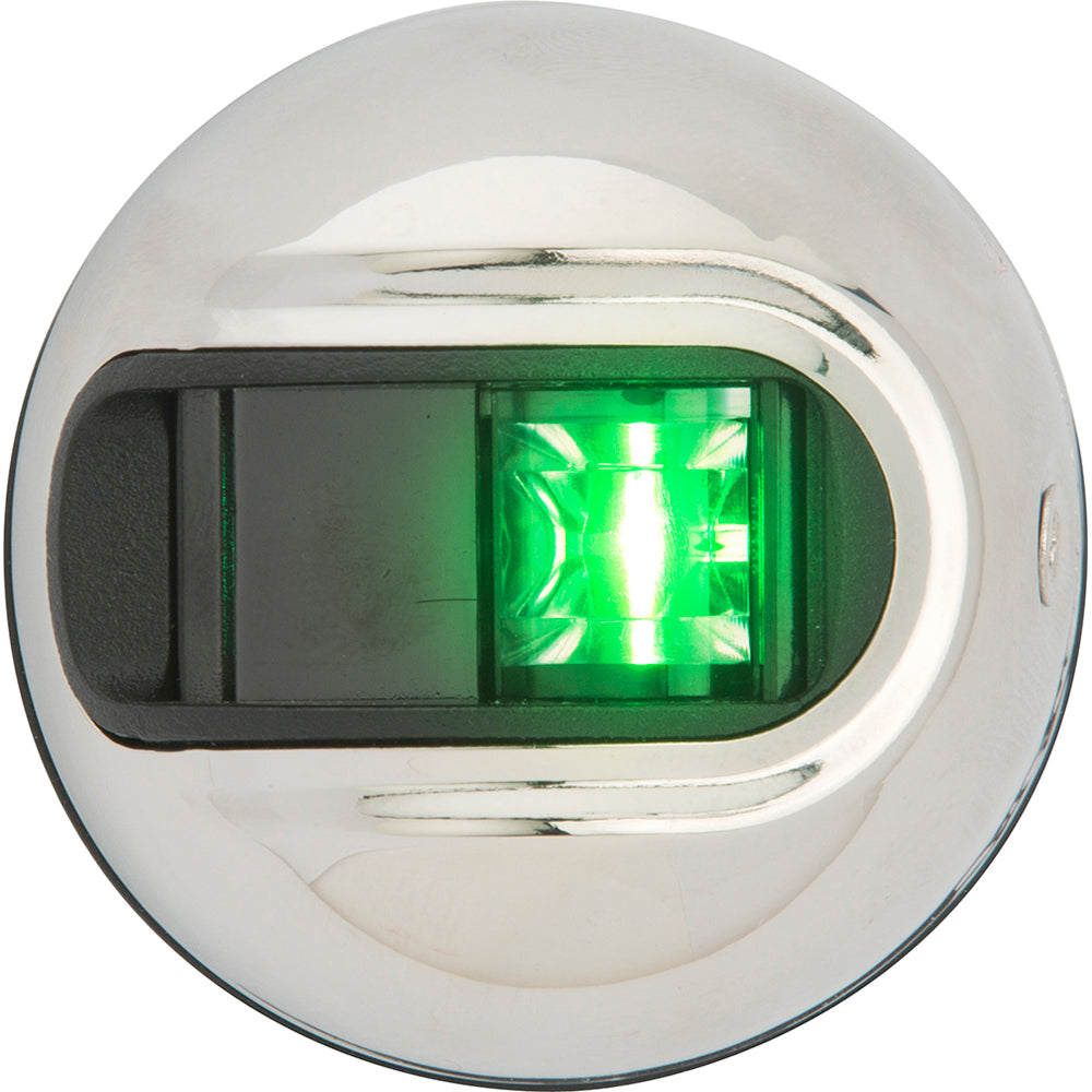 Attwood LightArmor vertical surface mount starboard green navigation light stainless steel