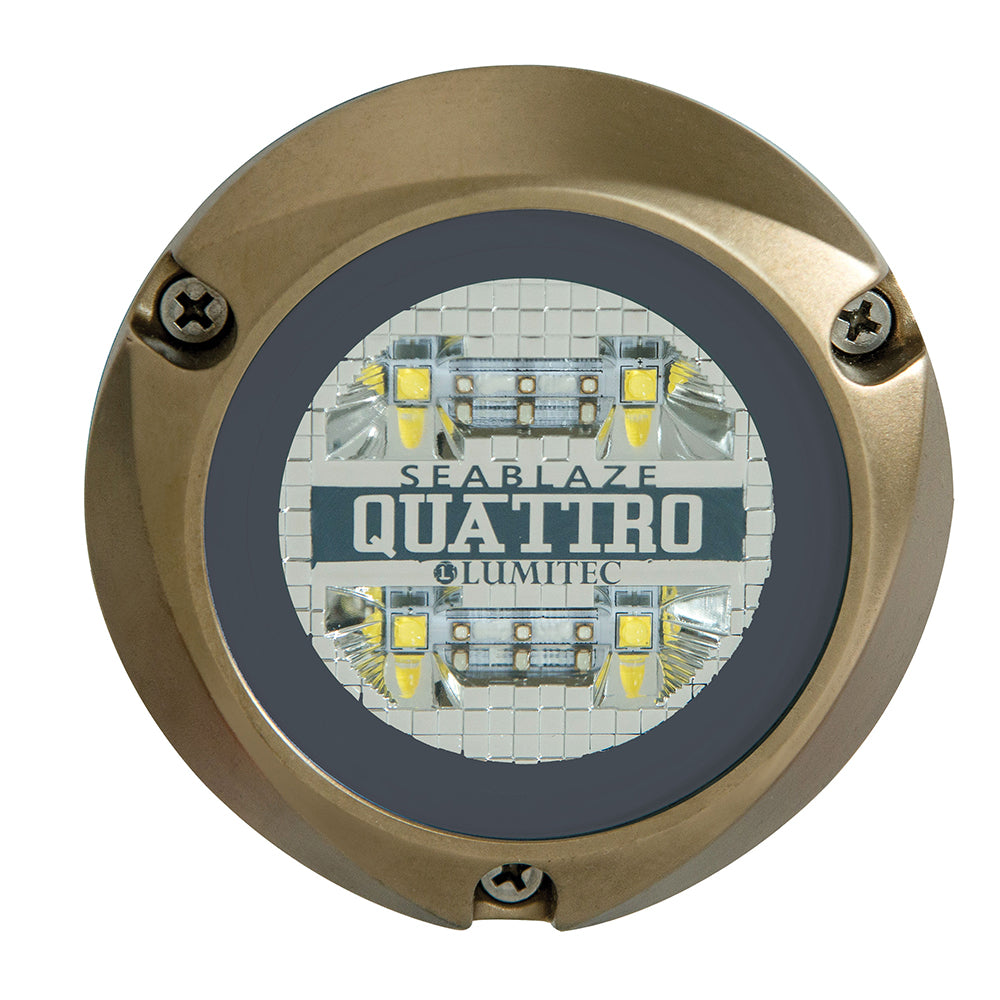 Lumitec SeaBlaze Quattro White Blue dual color LED underwater light bronze housing