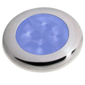 Hella Marine polished stainless steel rim blue LED courtesy lamp, IP 67 sealed, 12V 24V marine interior light