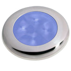 Hella Marine polished stainless steel rim blue LED courtesy lamp, IP 67 sealed, 12V 24V marine interior light