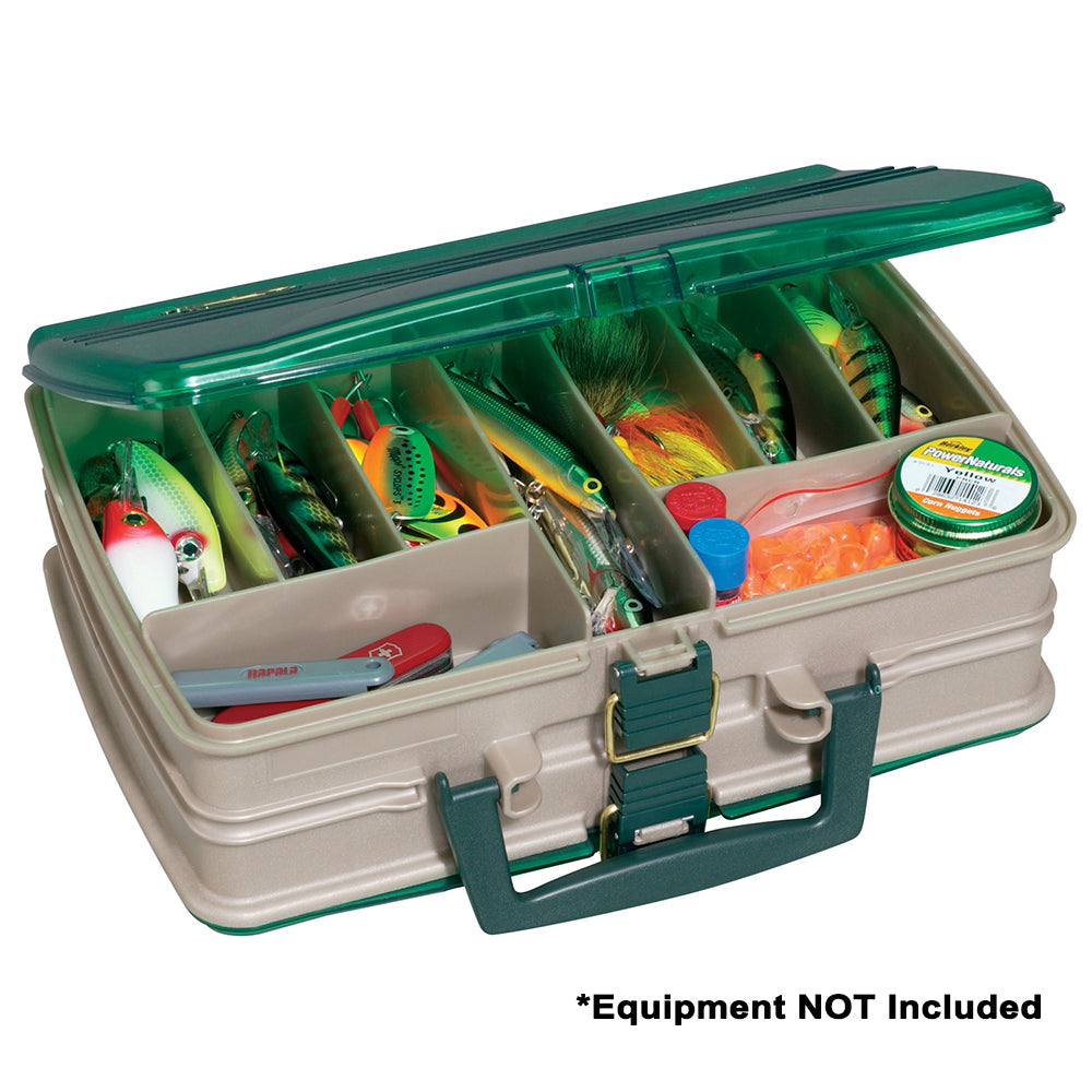 Plano Double-Sided 20-Compartment Tackle Satchel in Sandstone and Green