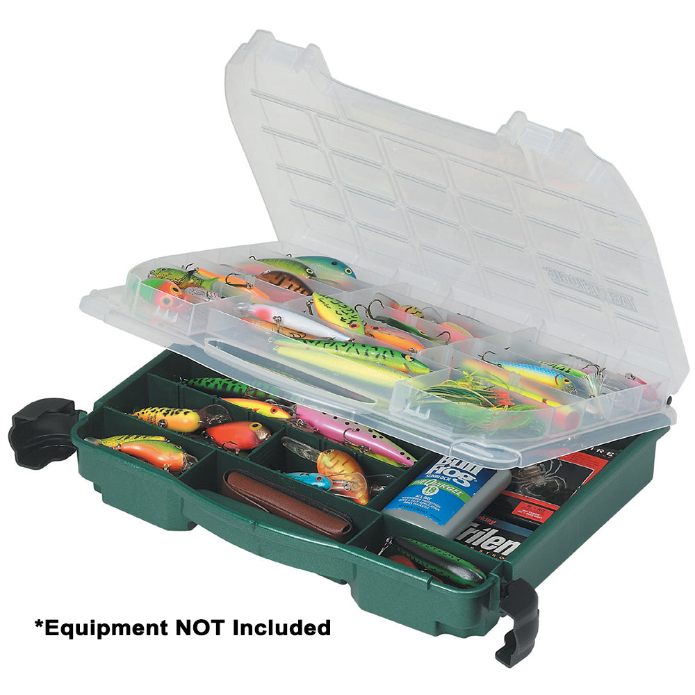 Plano LockJaw™ Satchel green double-cover tackle organizer with adjustable compartments