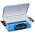 Plano Guide Series Waterproof Case 3700 in blue and clear with Dri-Loc O-ring seal and cam-action latches