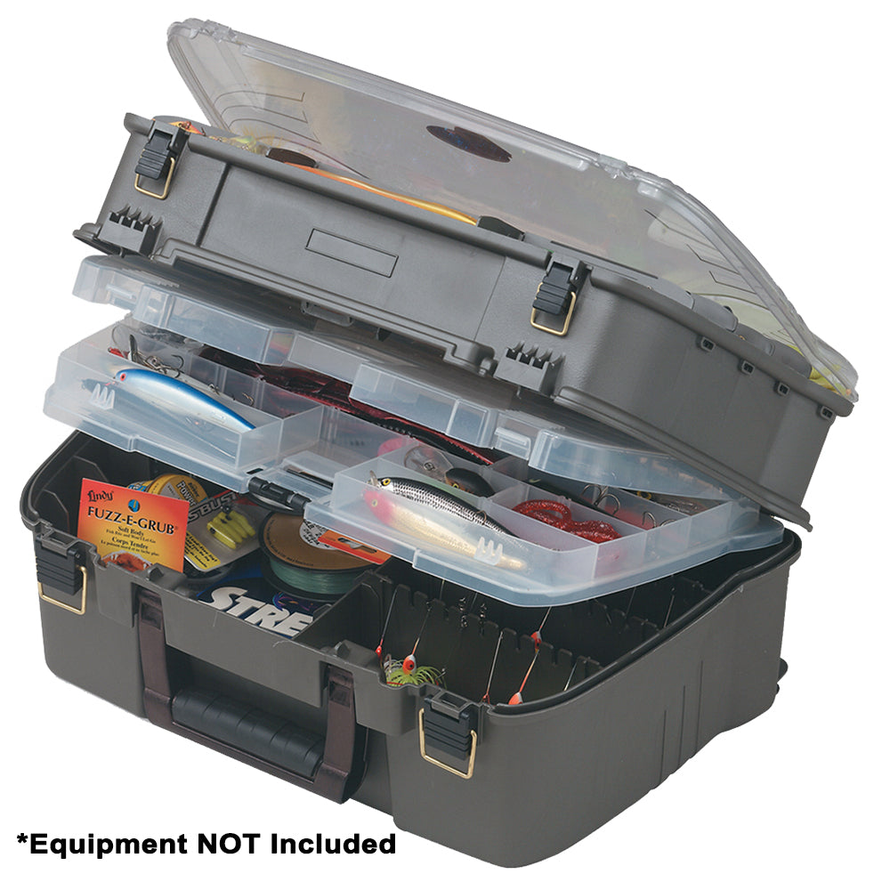 Plano Guide Series™ Satchel in Graphite/Smoke, four-layer tackle storage bag, 18.5x11.5x8.5 in.