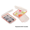 Plano Waterproof Terminal 3-Pack Clear Tackle Boxes with O-ring seals and varied compartment layouts