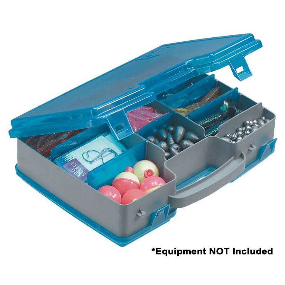 Plano Large Double-Sided Adjustable Tackle Organizer Silver Blue 11.25x8.38x3 in.