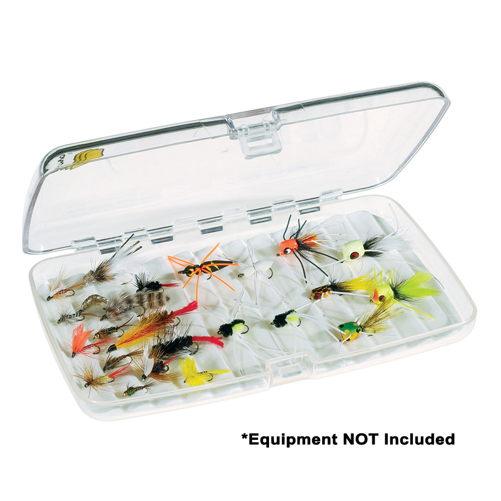 Plano Guide Series Large Clear Fly Fishing Case with closed-ripple foam and transparent lid