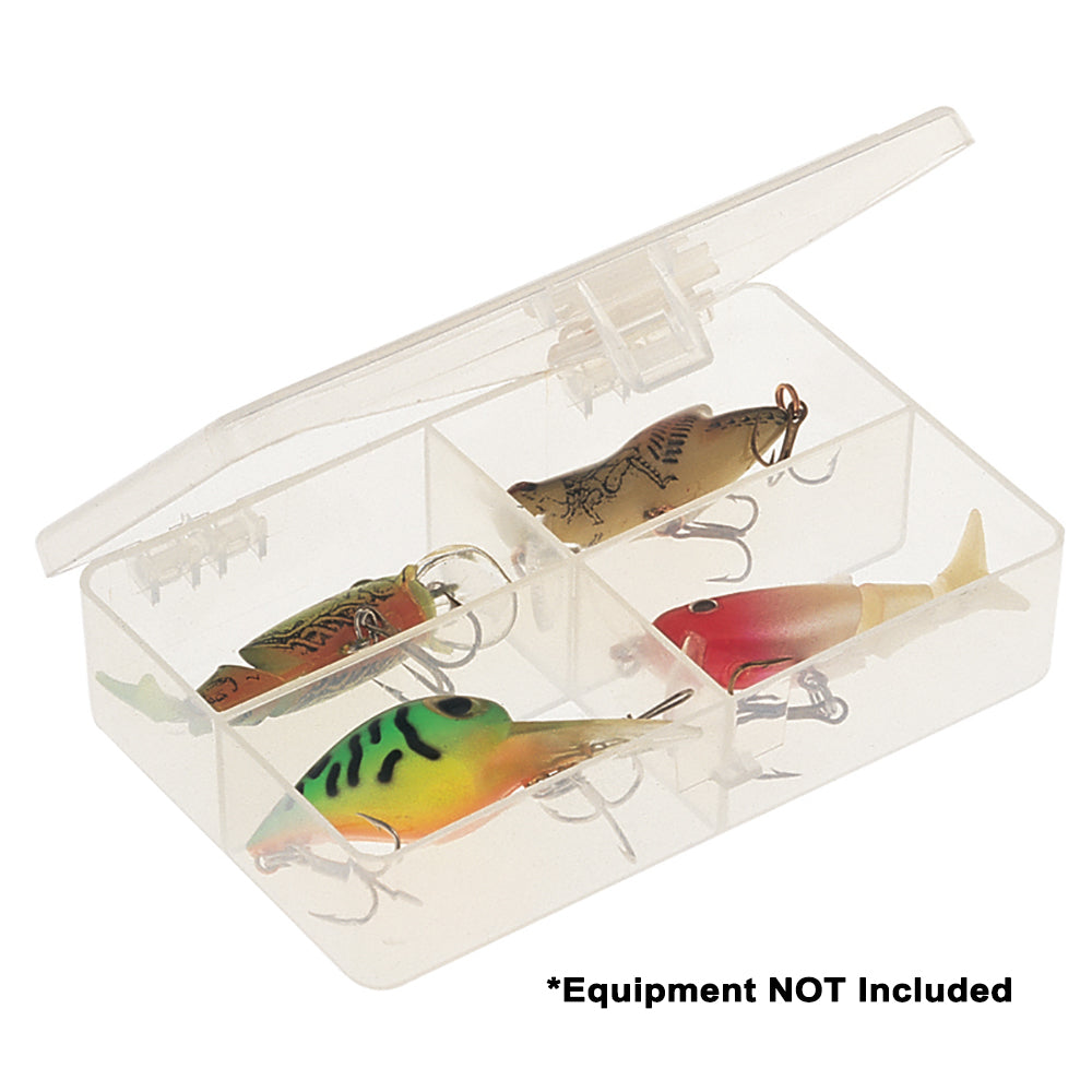 Plano Four-Compartment Clear Tackle Organizer, 4.63x2.88x1 in., secure latch