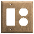Whitecap teak rocker switch and duplex receptacle cover plate, 4-15/16 by 5 inch, 2-pack