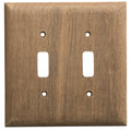 Whitecap teak 2-toggle switch receptacle cover plate 4-15/16 inch wide 5 inch tall 2-pack