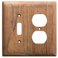 Whitecap teak toggle switch duplex receptacle cover plate 4-15/16 inch wide 5 inch tall 2-pack