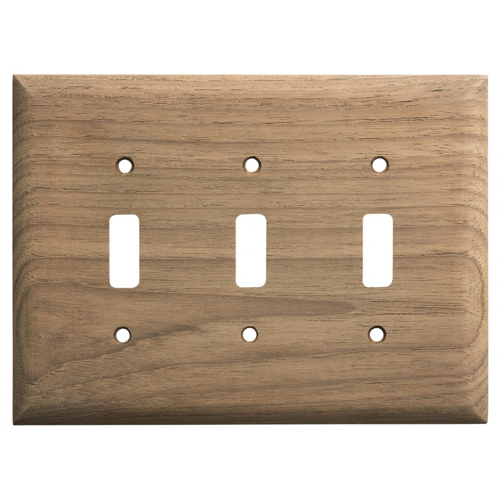 Whitecap teak 3-toggle switch receptacle cover plate 6-5/8 x 4-7/8 inch 2-pack