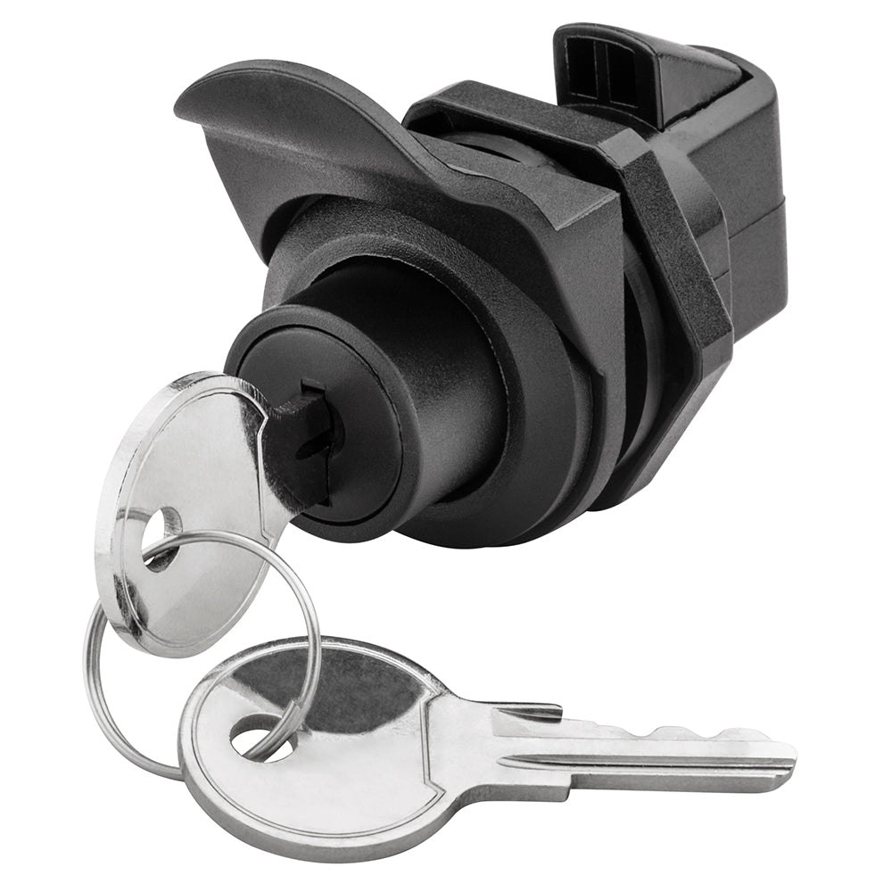 Whitecap locking push button latch with 1-inch cut-out for glove boxes and marine enclosures