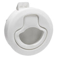 Whitecap mini white nylon non-locking ring pull slam latch for marine hatches and lockers