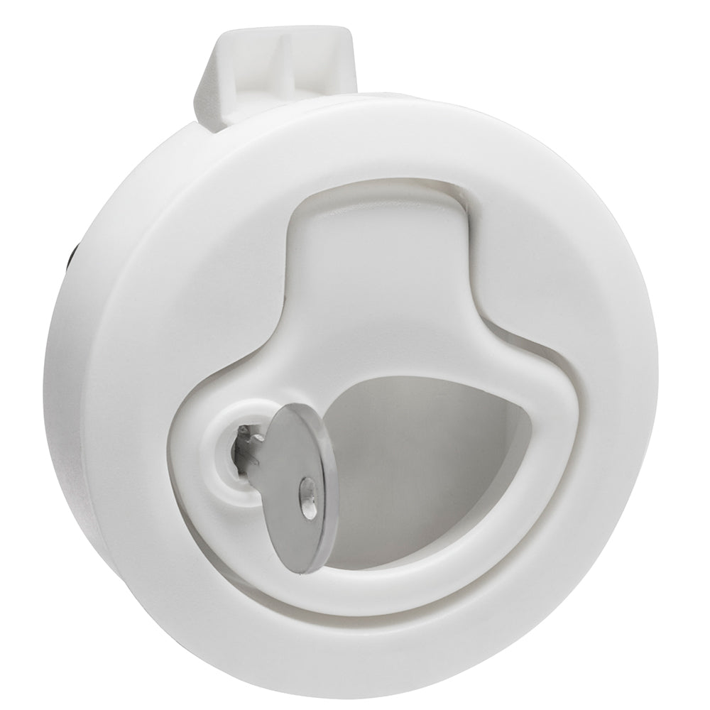 Whitecap Mini Ring Pull Nylon Locking Slam Latch in White