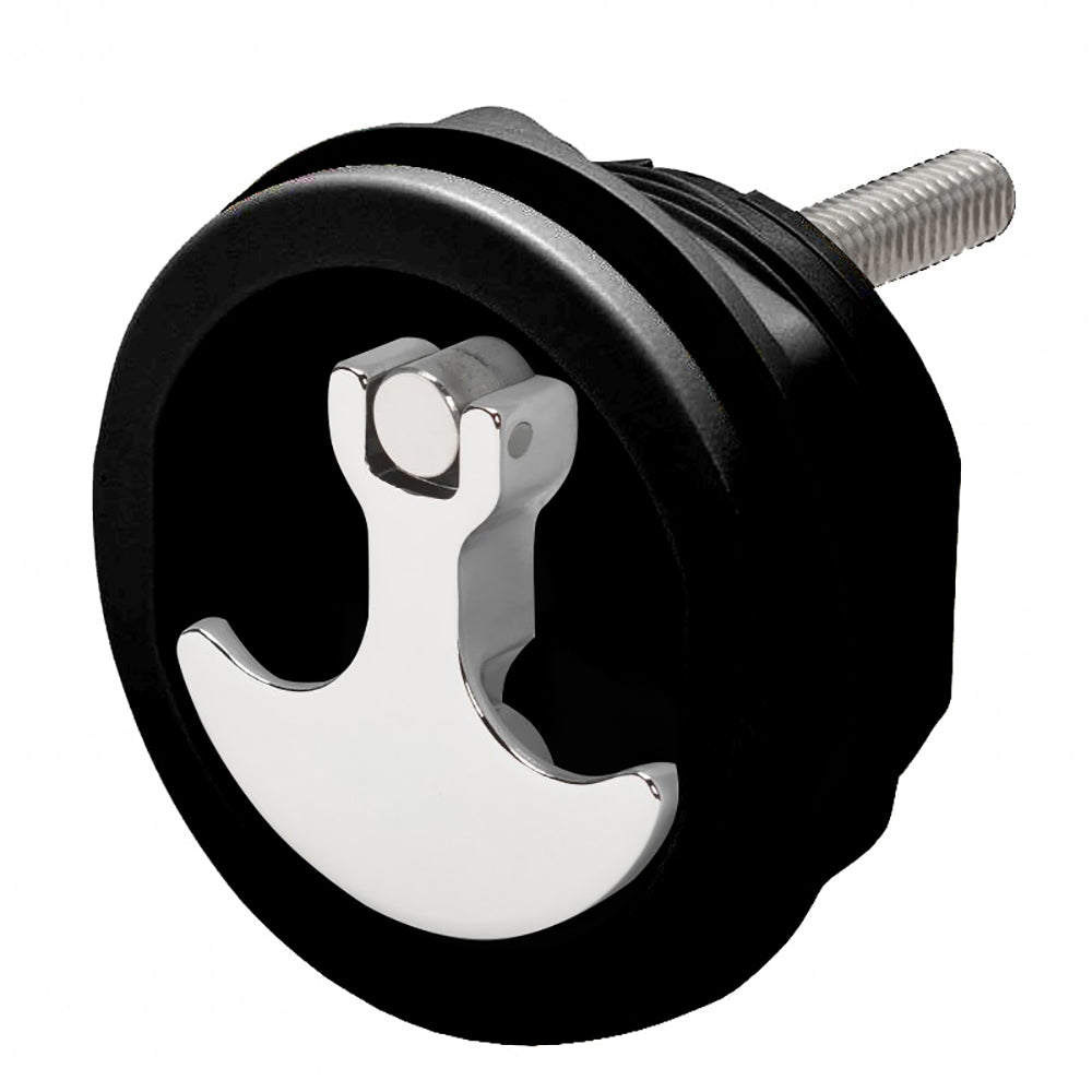 Whitecap chrome Zamac black nylon non-locking compression handle 3-inch OD freshwater