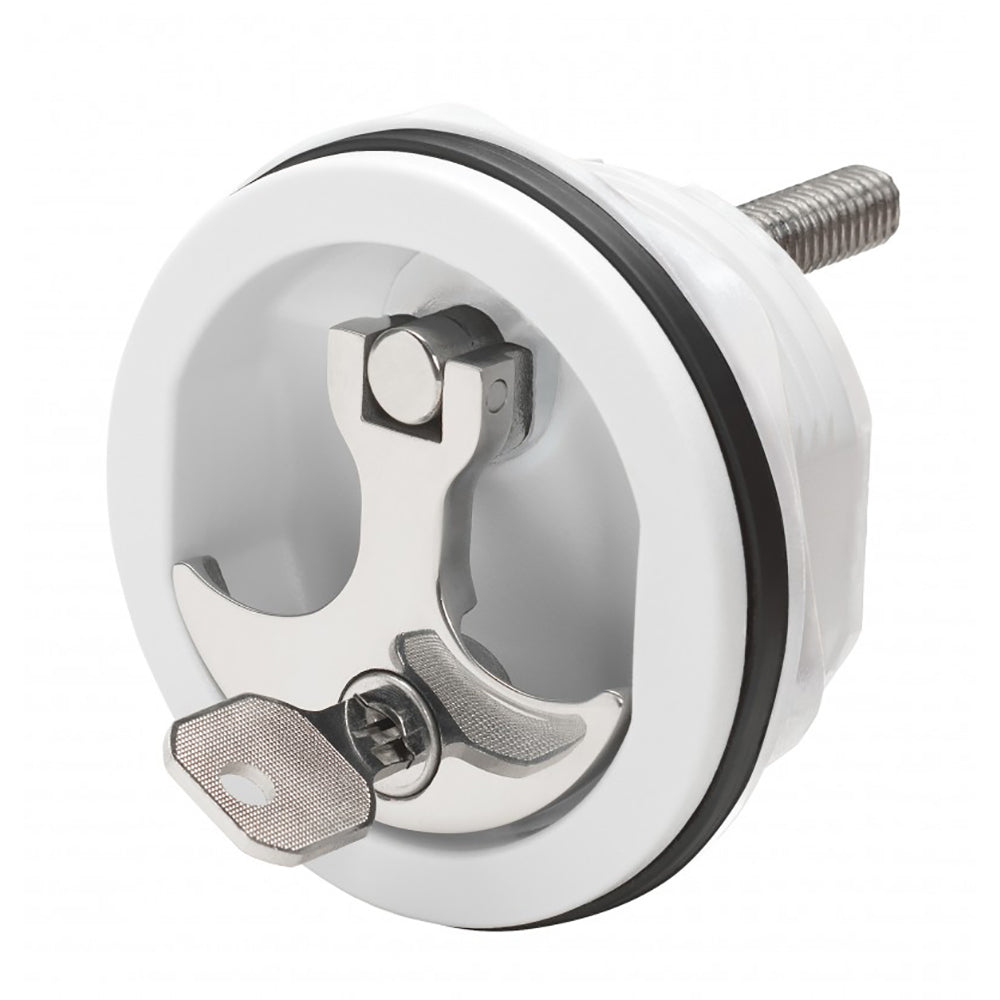 Whitecap chrome Zamac white nylon locking compression handle 3-inch freshwater