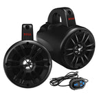Boss Audio BM40AMPBT 4-inch matte black amplified Bluetooth wake tower speakers, pair