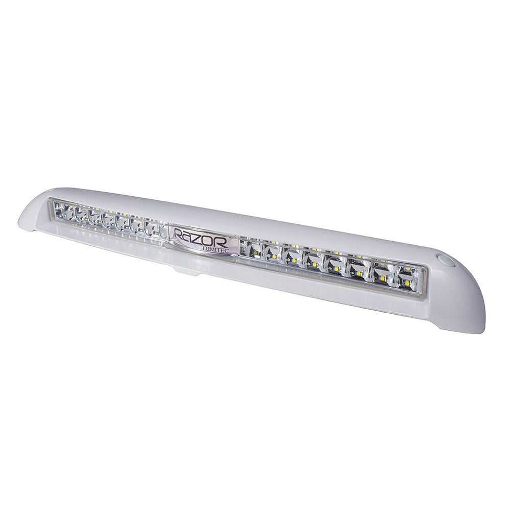 Lumitec Razor 18 inch flush-mount flood light bar in powder-coated die-cast aluminum