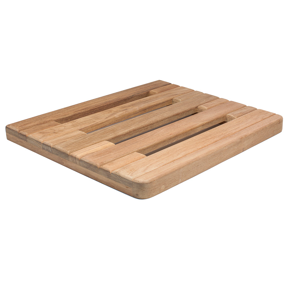 Whitecap 18-inch teak swim platform, 18" rear width, 17" front width, 15" deep, 1-5/16" thick