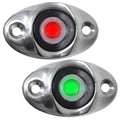 TACO Surface Mount LED Side Navigation Light Set with polished stainless-steel covers, 1-3/4 inch, for boats up to 40 feet
