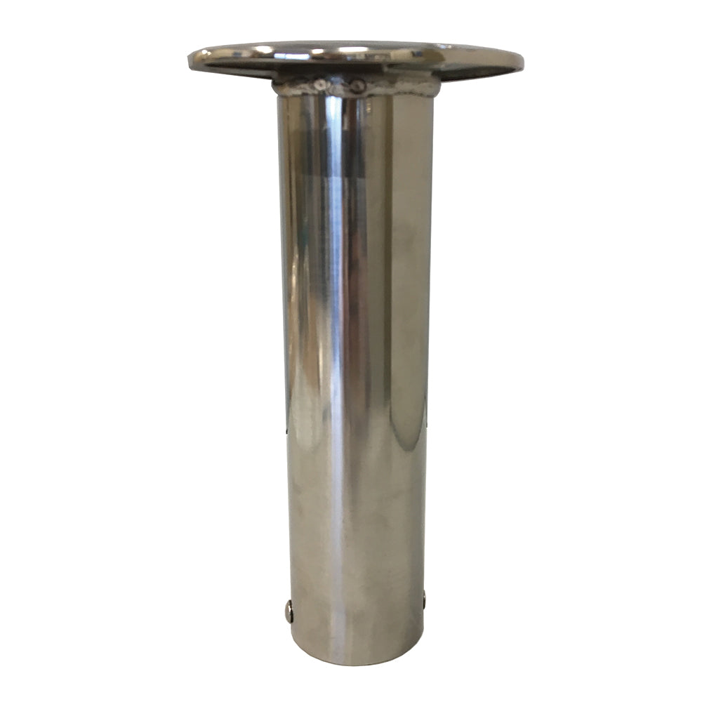 Tigress Economy 316 stainless steel 0-degree gunnel mount rod holder with black liner and oval cast flange top
