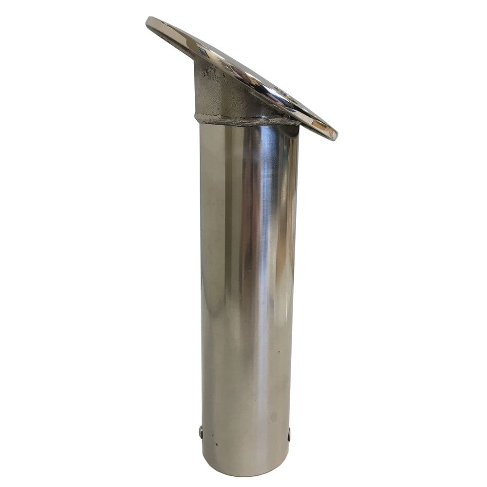 Tigress Economy 316 Stainless Steel 30-Degree Gunnel Mount Rod Holder with black liner and pin base