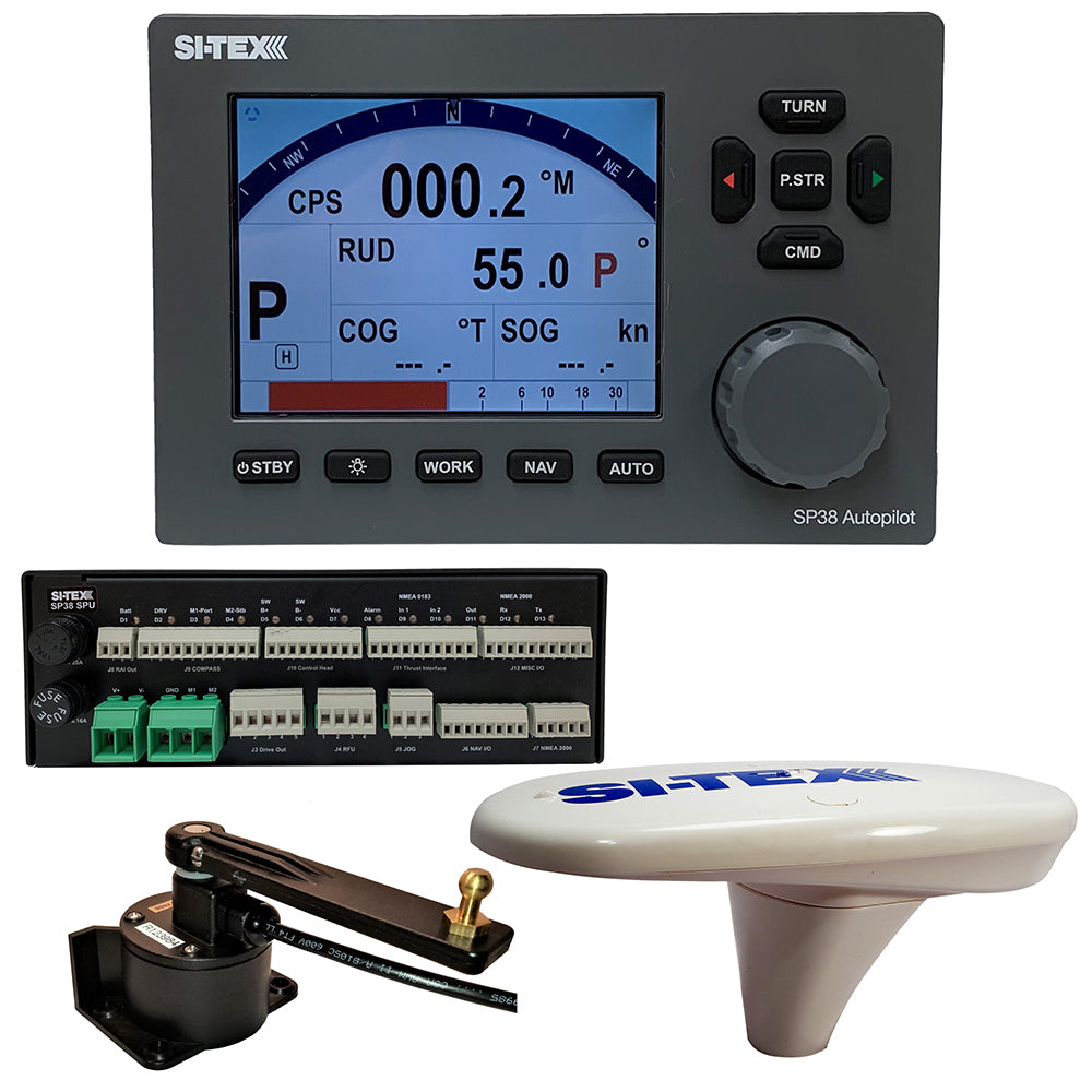 SI-TEX SP38-18 autopilot core pack with compact GPS compass and rotary feedback unit