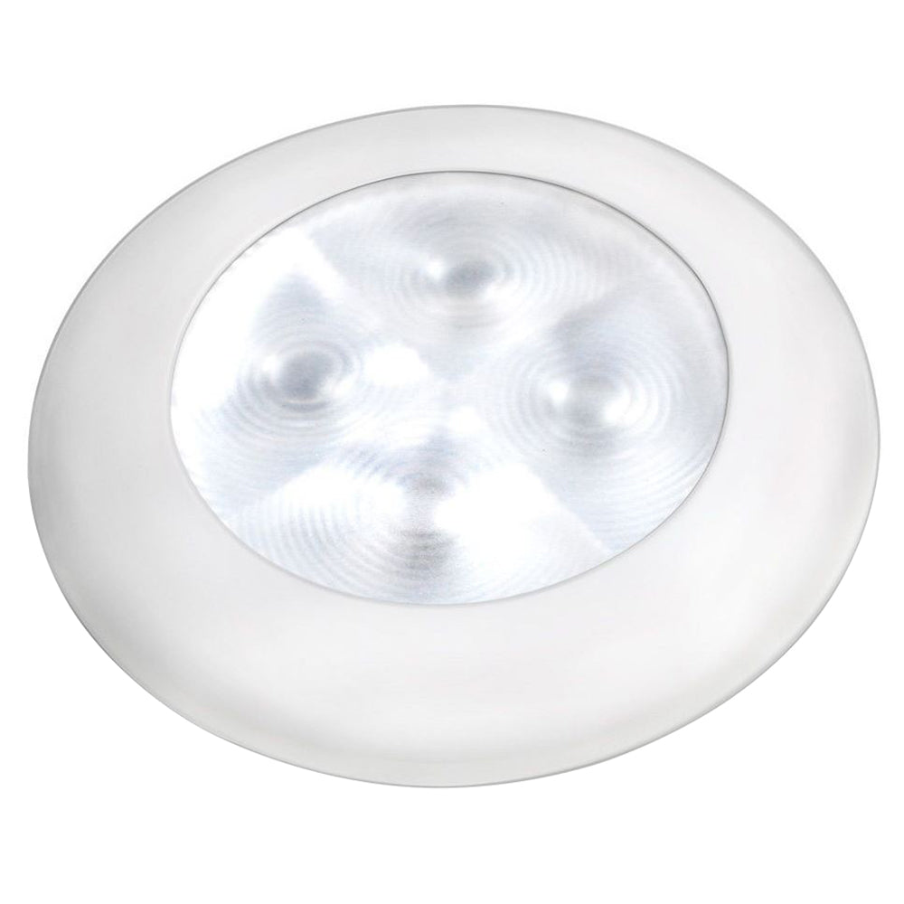 Hella Marine round LED courtesy light warm white with white rim 12V IP67 sealed