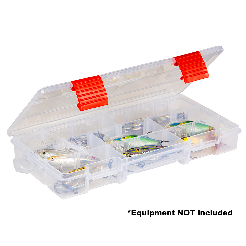 Plano Rustrictor 3500 StowAway transparent tackle utility box with adjustable dividers and VCI rust protection