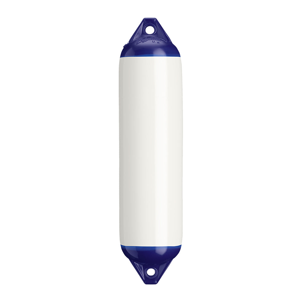 Polyform F Series inflatable vinyl boat fender showing twin-eye design and molded ribs