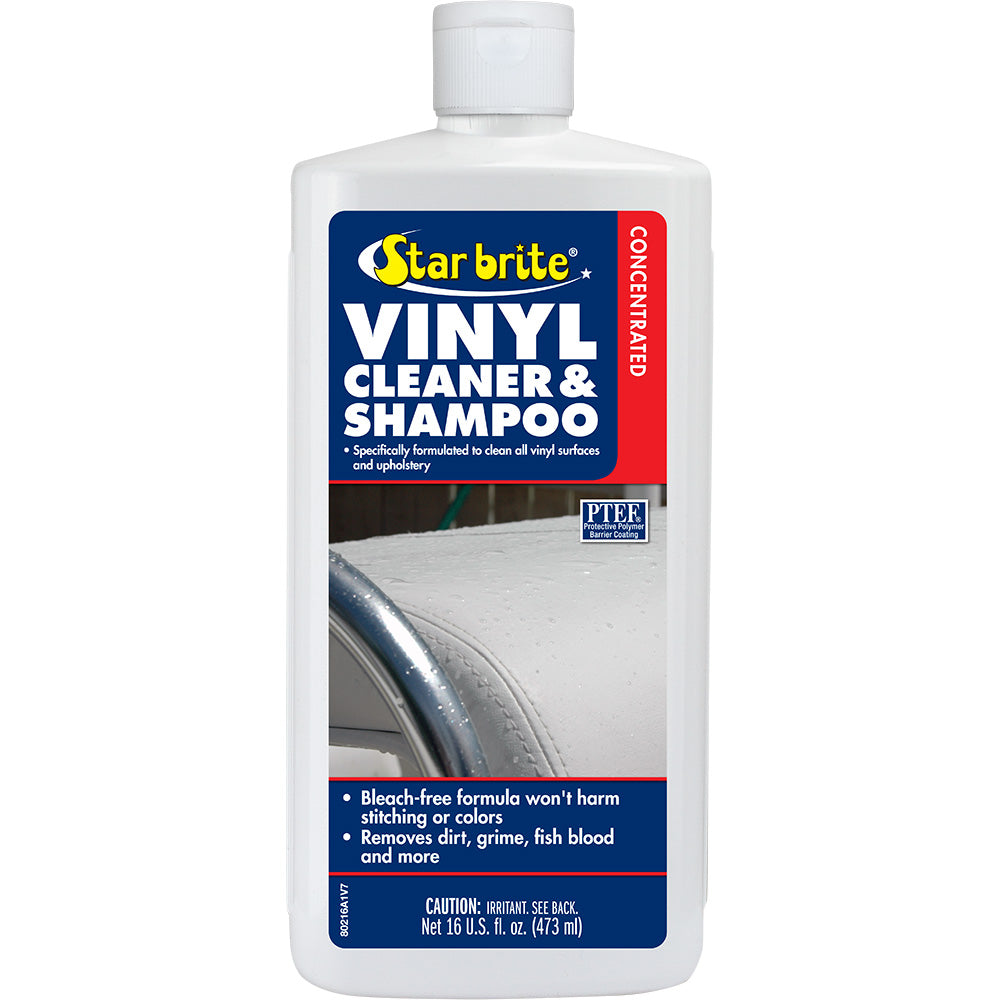Star brite Vinyl Cleaner and Shampoo 16 oz bottle for marine vinyl surfaces