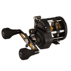 PENN Fathom II Level Wind 15 reel FTHII15LW in black and gold, right-hand star drag