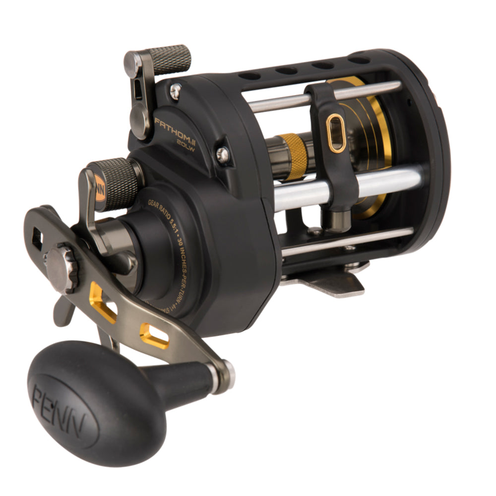 PENN Fathom II Level Wind 20 conventional reel FTHII20LW in black and gold