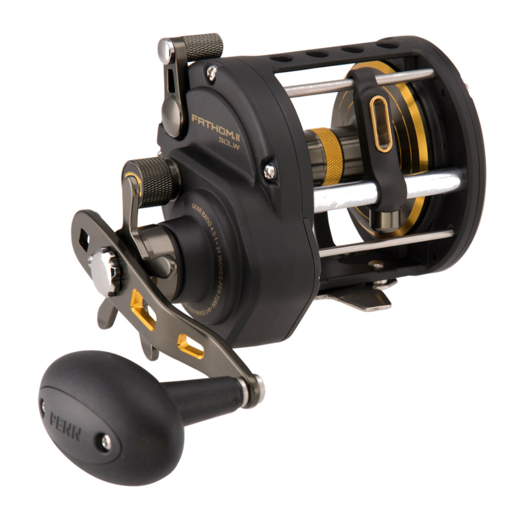 PENN Fathom II Level Wind 30 conventional reel FTHII30LW in Black and Gold