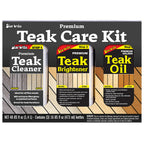 Star brite Premium Teak Care Kit 16 oz with Teak Cleaner, Brightener, and Teak Oil