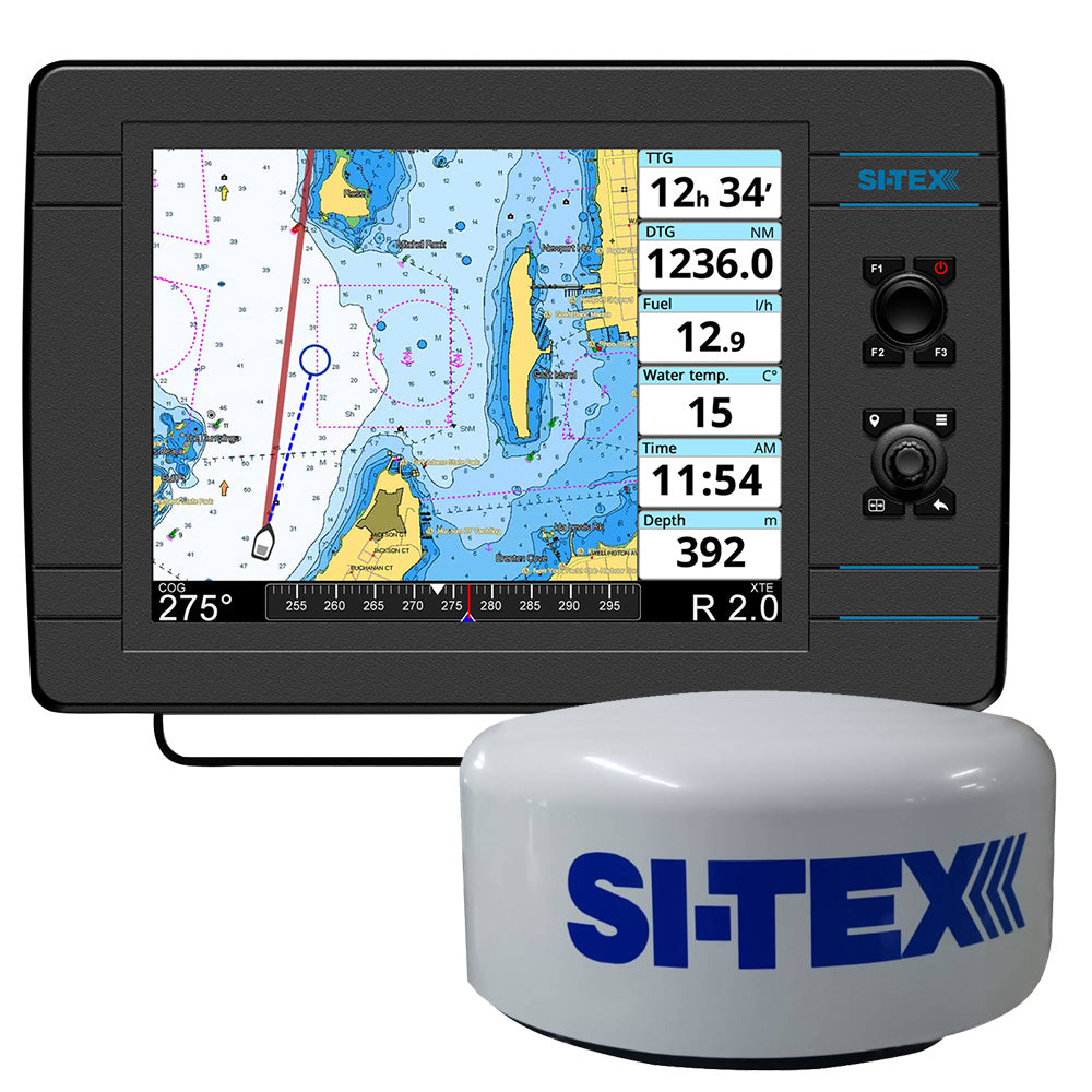 SI-TEX NavPro 1200F chartplotter with MDS-15 WiFi 20-inch 4kW digital radome radar and 15-meter cable