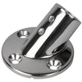 Sea-Dog Rail Base Fitting 2-3/4" Round Base 45° 316 Stainless Steel - 1" OD