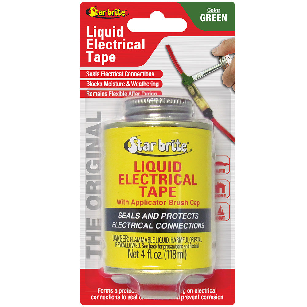 Star brite Liquid Electrical Tape Green 4 oz waterproof UV-resistant electrical coating for marine wiring