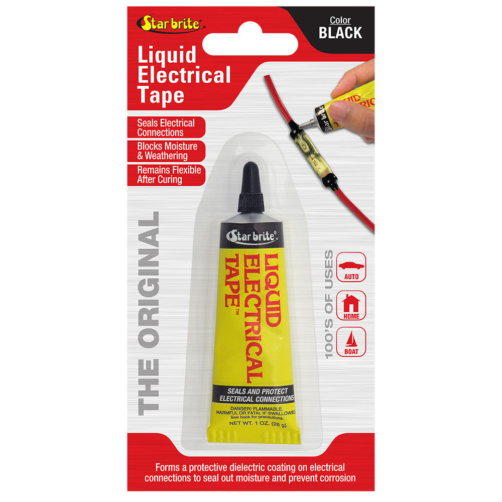 Star brite Liquid Electrical Tape Black 1 oz waterproof UV-resistant electrical sealant