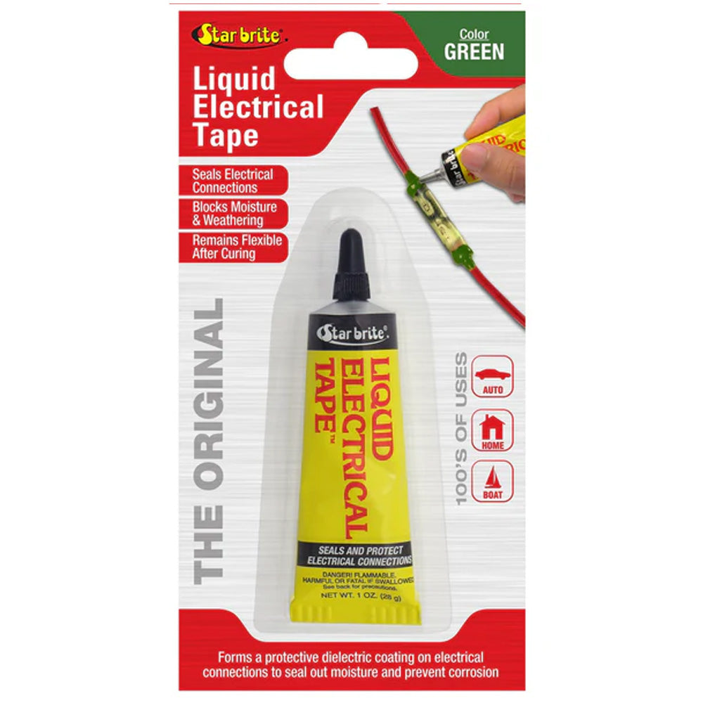 Star brite Liquid Electrical Tape Green 1 oz waterproof UV-resistant electrical sealant