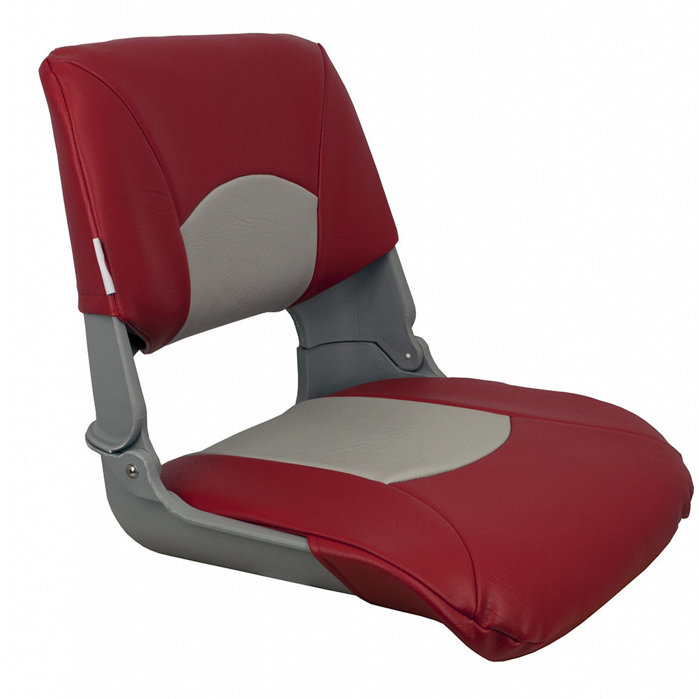 Springfield Skipper Standard Fold-Down Boat Seat in Grey/Red and White/Blue