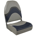 Springfield Premium Wave Folding Boat Seat in Grey/Blue with Meteor Stripe