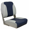 Springfield Economy Multi-Color Folding Boat Seat with cushioned upholstery and powder-coated aluminum hinges