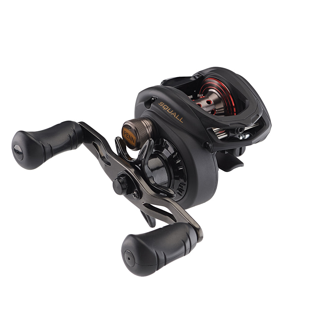 PENN Squall SQL200LPHS low profile baitcast reel with full metal body and 8.0:1 high-speed gear ratio