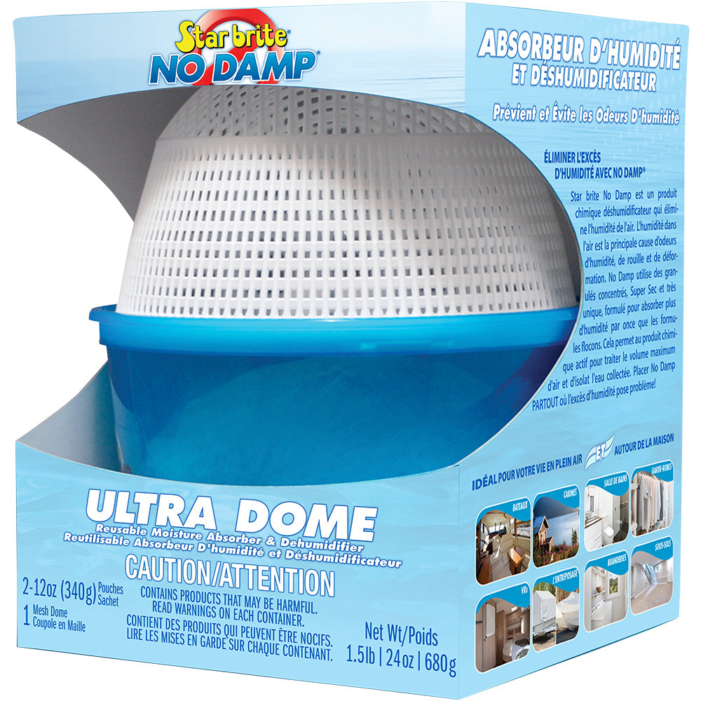 Star brite No Damp Ultra Dome Absorber and Dehumidifier 24 oz portable moisture control unit