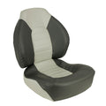Springfield Fish Pro Mid Back Folding Boat Seat in Charcoal Grey and White