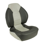Springfield Fish Pro Mid Back Folding Boat Seat in Charcoal Grey and White