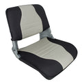 Springfield Skipper Deluxe Folding Boat Seat in Charcoal and Grey with injection-molded shell and weather-resistant upholstery
