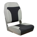 Springfield High Back Multi-Color Folding Boat Seat in Grey Charcoal White Blue and Red Grey